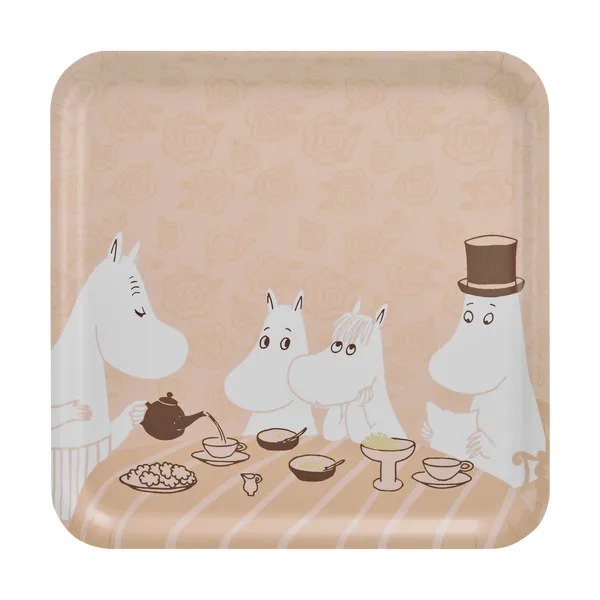 Mumin bricka 33x33 cm, Coffee time