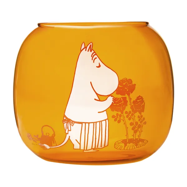 Muminmamma värmeljushållare 9,5 cm, Amber