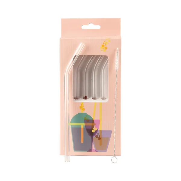 Muurla sugrör i glas 4-pack, Klar