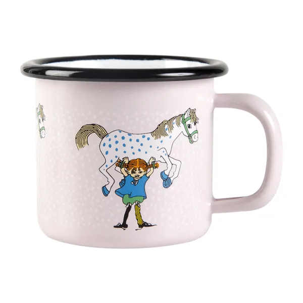 Pippi och Lilla gubben emaljmugg 1,5 dl