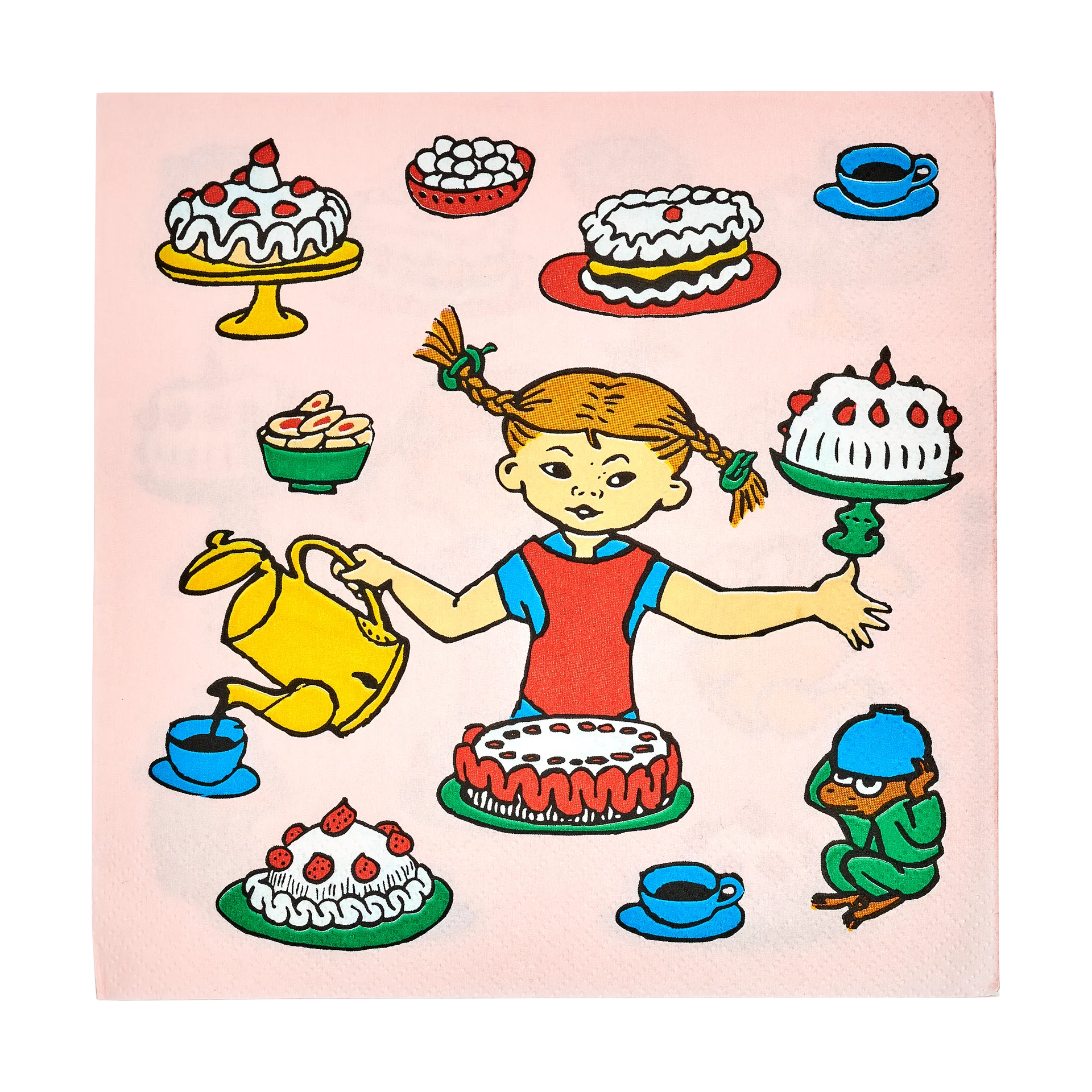 Muurla Pippi servietter 33x33 cm 20-pak Fødselsdag