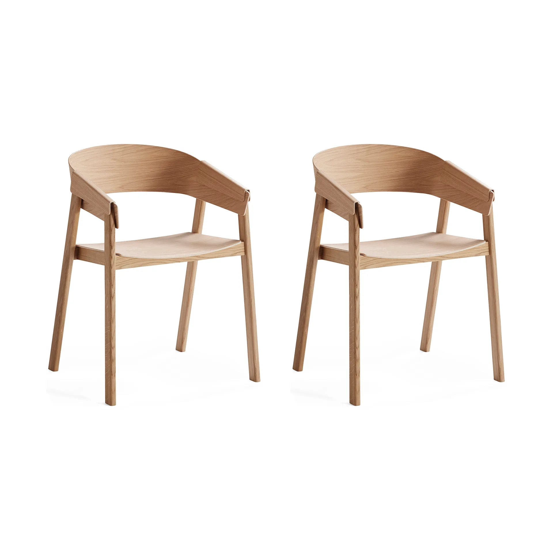 Muuto Chaise Cover Armchair, Chêne, lot de 2
