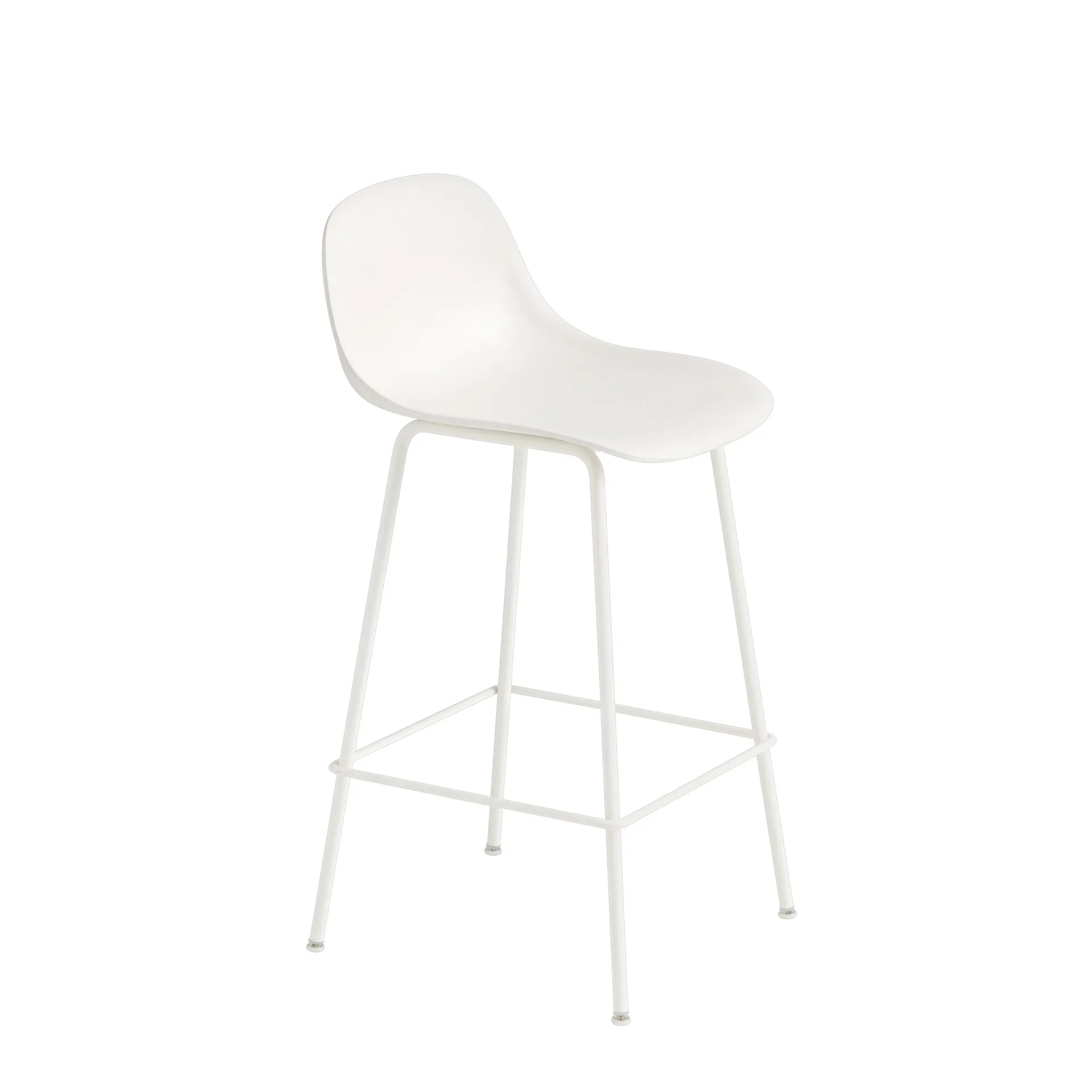 Muuto Chaise de bar Fiber Tube à dossier blanc