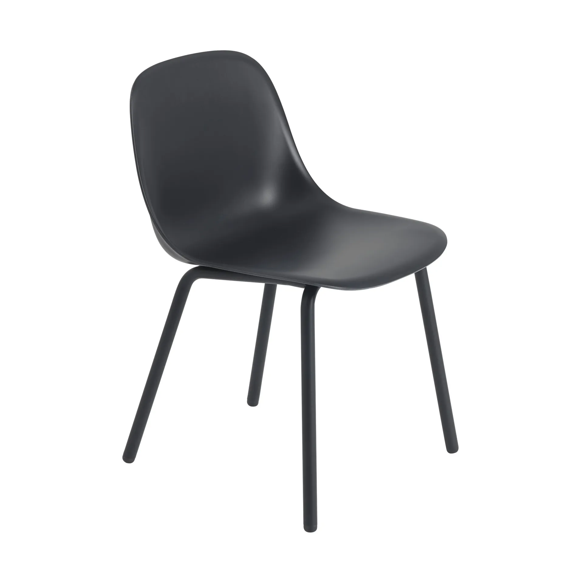 Muuto Chaise Fiber Outdoor avec pieds en acier Anthracite black