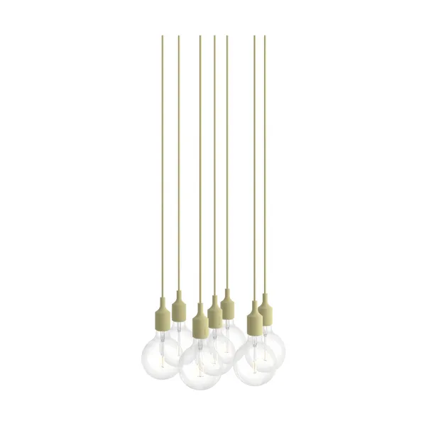 E27 Pendant Cluster 7 pendel, Beige