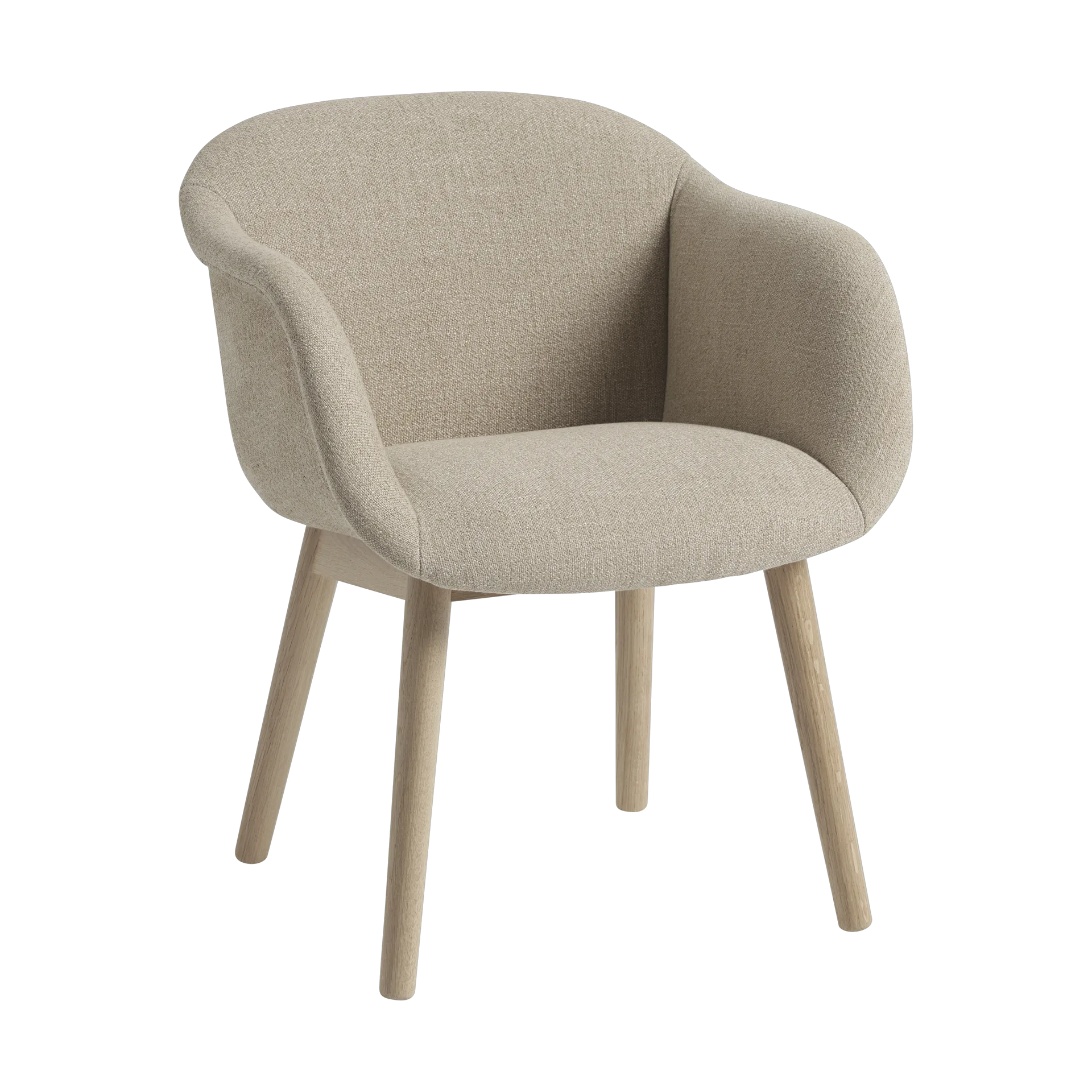 Muuto Fauteuil Fiber Soft avec pieds en bois Ecriture 240/Oak