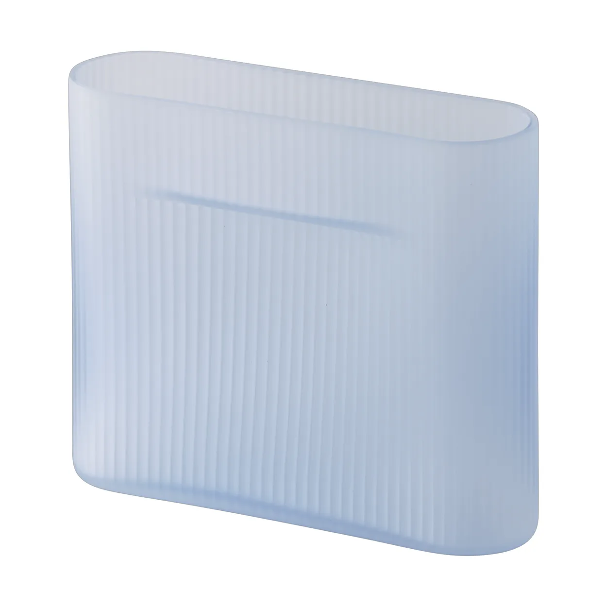 Ridge Vase Milchglas 16,5 cm, Light blue