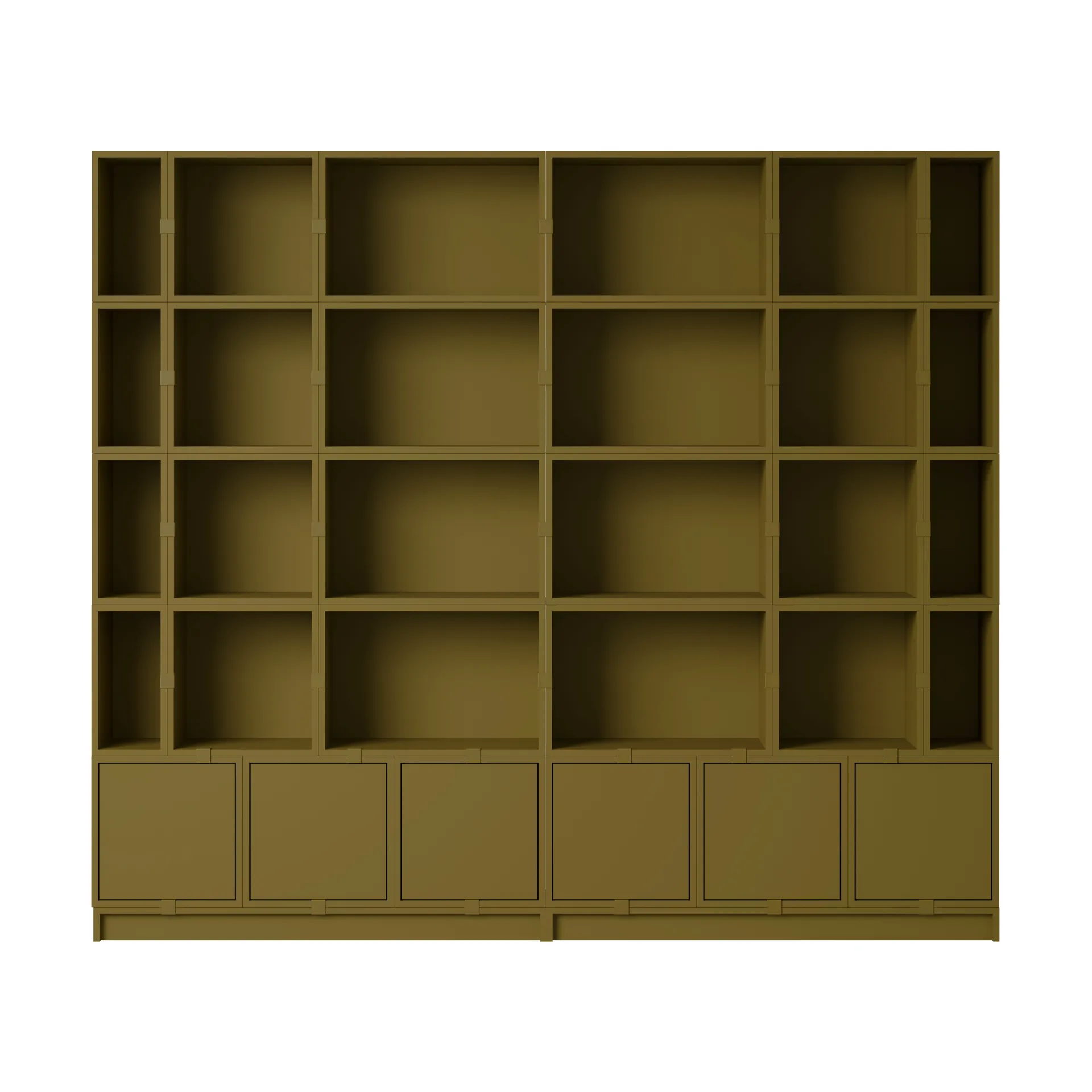 Muuto Système de rangement Stacked Bookcase Configuration 1 Brown Green