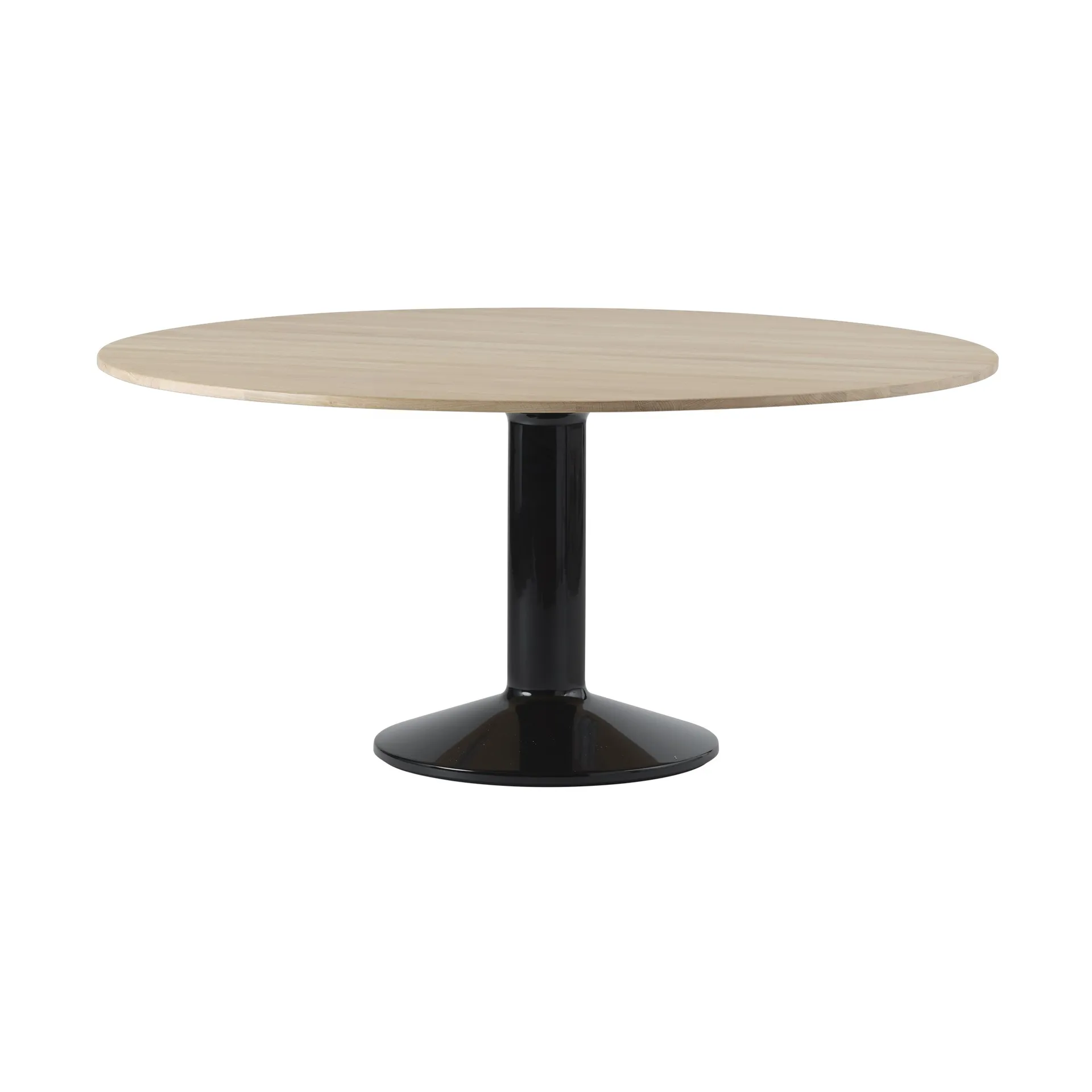 Muuto Table à pied central Midst Oiled oak-black, Ø