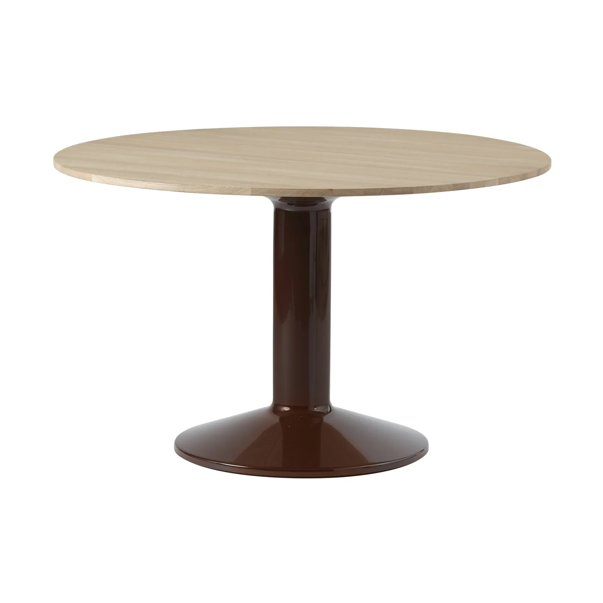 Muuto Table à pied central Midst Oiled oak-dark red, Ø