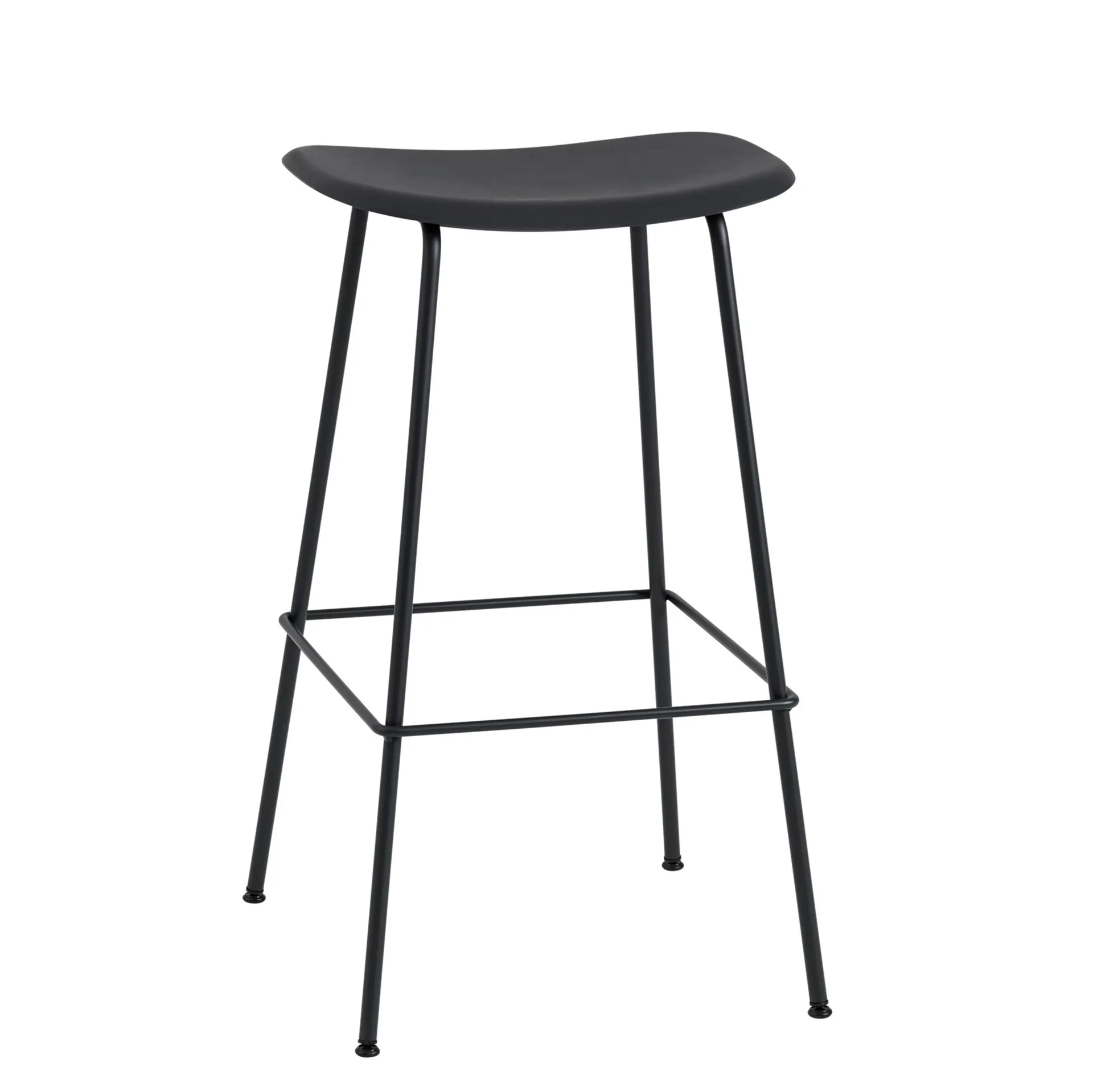 Muuto Tabouret de bar Fiber Tube noir — vue 3