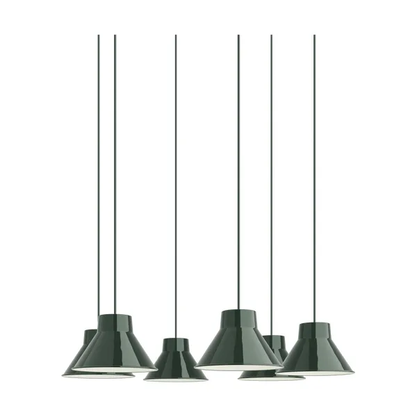 Top Pendant Cluster 6 pendel, Dark green, Ø21 cm