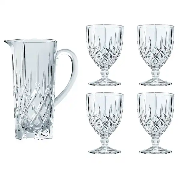 Noblesse set kanna och 4 st glas, Klar