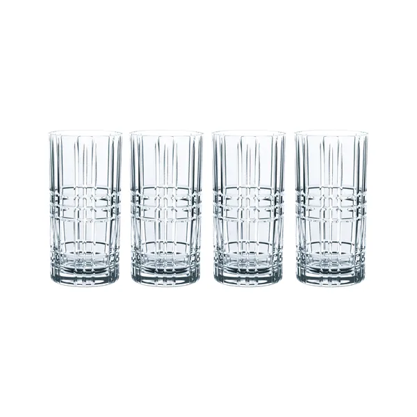 Square longdrinkglas 4-pack, 44 cl