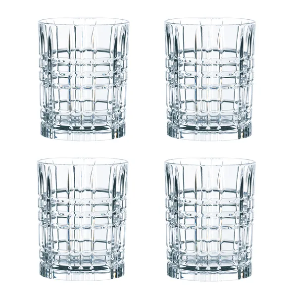 Square whiskyglas 34 cl 4-pack, 34 cl