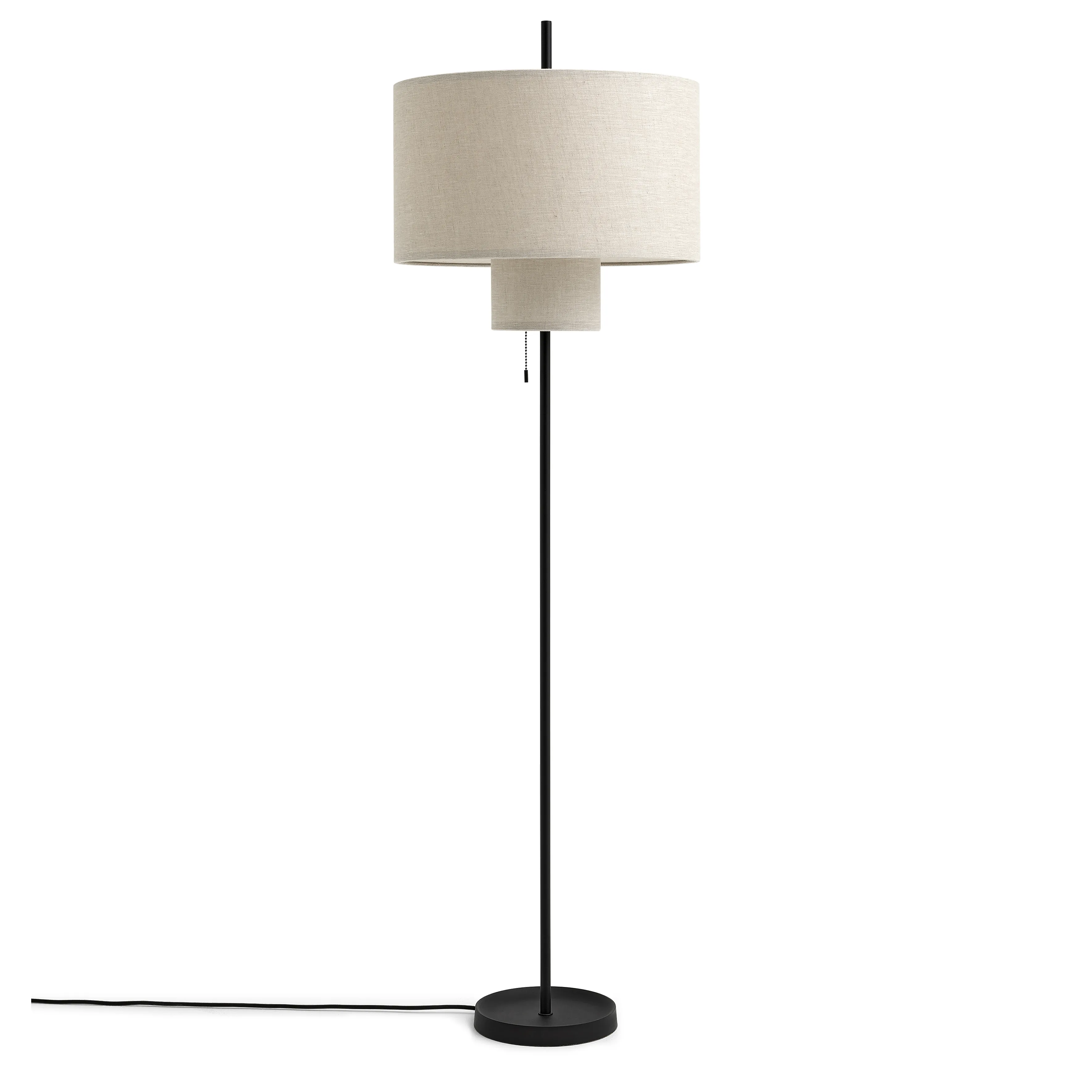 Stålampe med dobbel skjerm i beige canvas