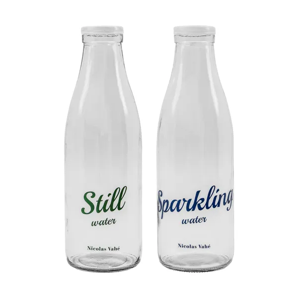 Flaska med lock 1 L, 2 delar, Still-Sparkling