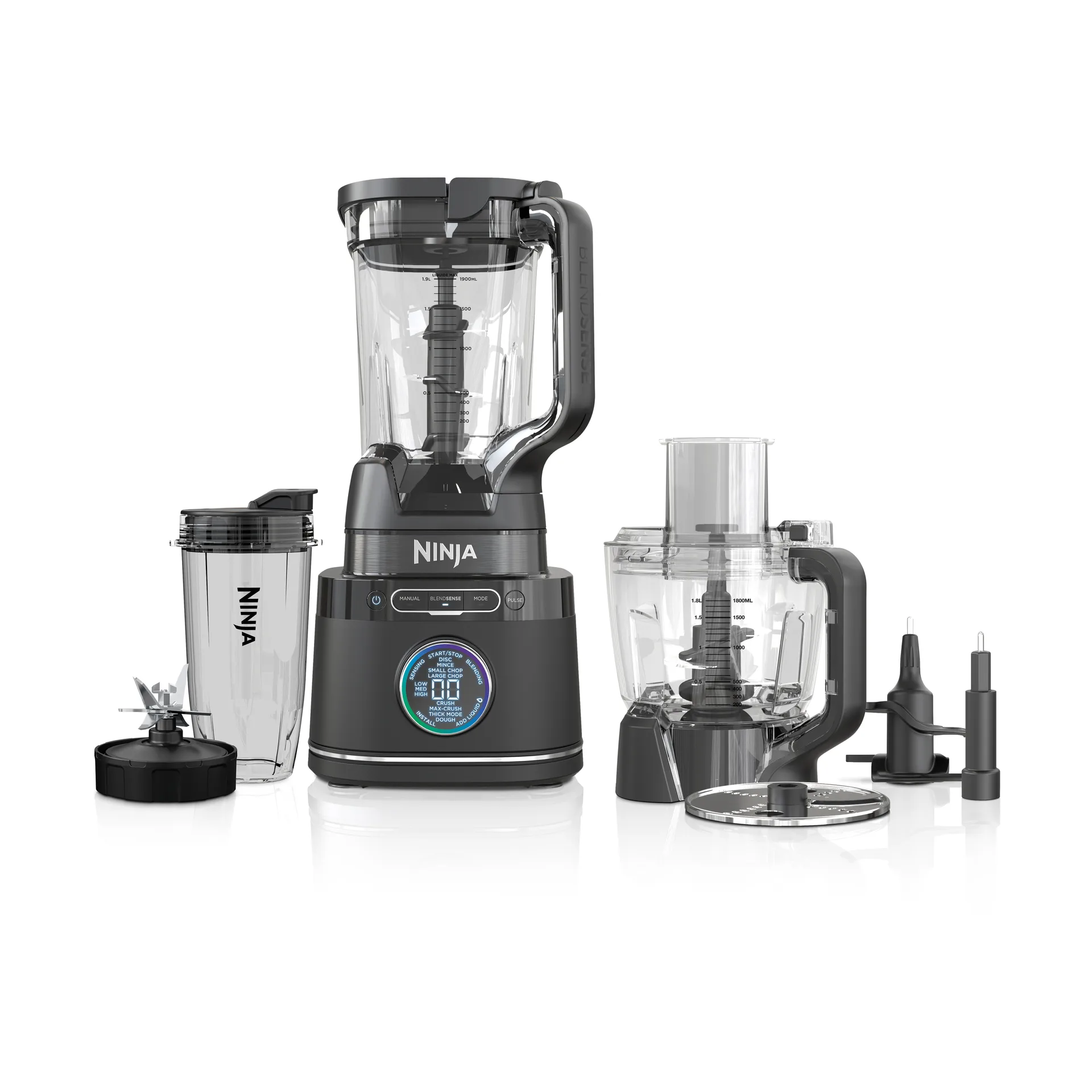 Ninja Detect Power Mixer & Processor Pro, Bordplade blender, 2,1 L, Impulsfunktion, Knusning af is, 0,315 m, 1200 W