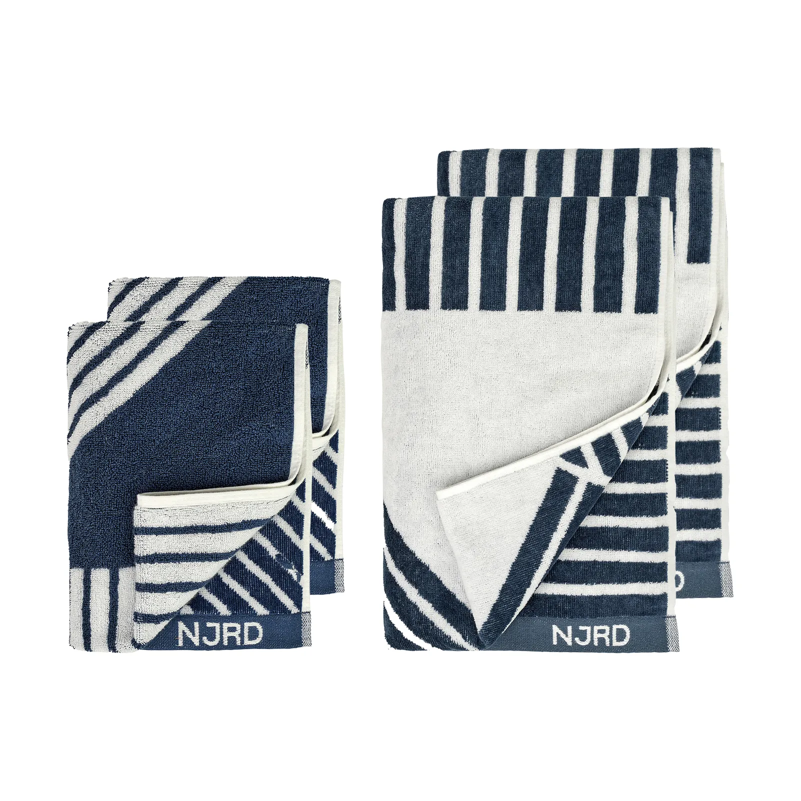 NJRD Ensemble de serviettes Stripes 4 pièces - Bleu