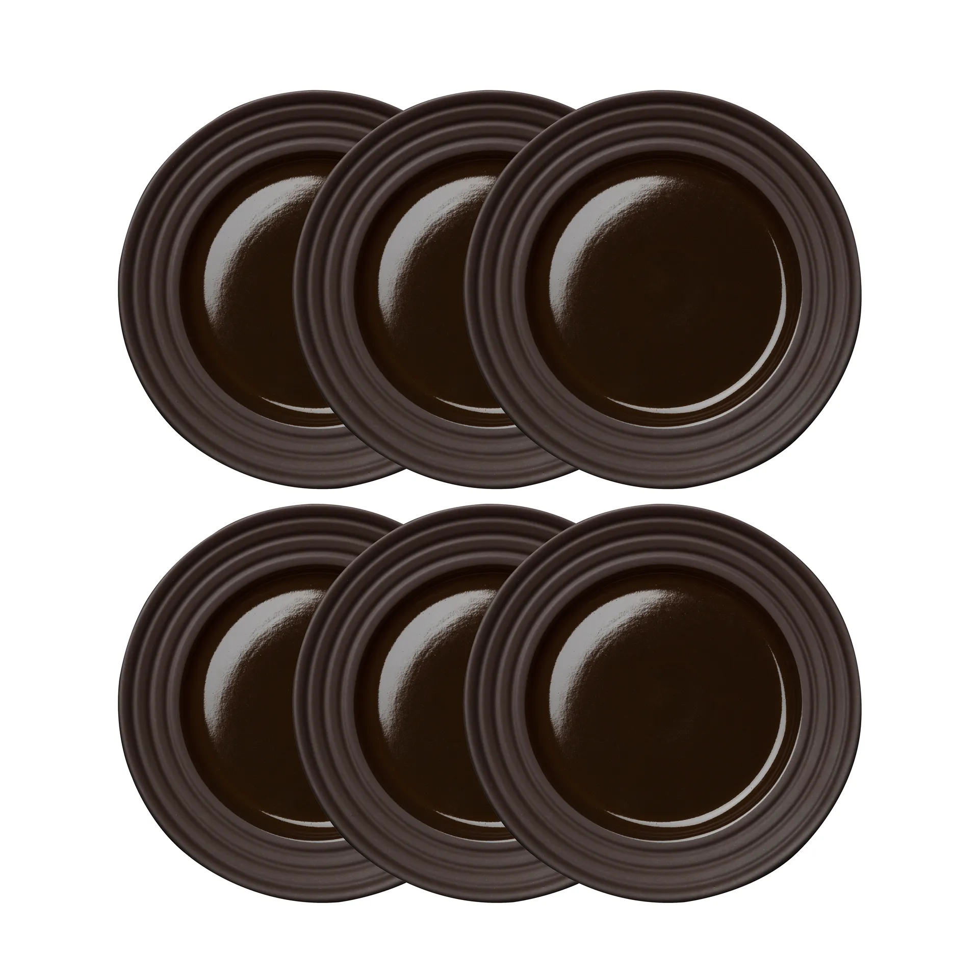 NJRD Lines assiett &Oslash;21 cm 6-pack Brun