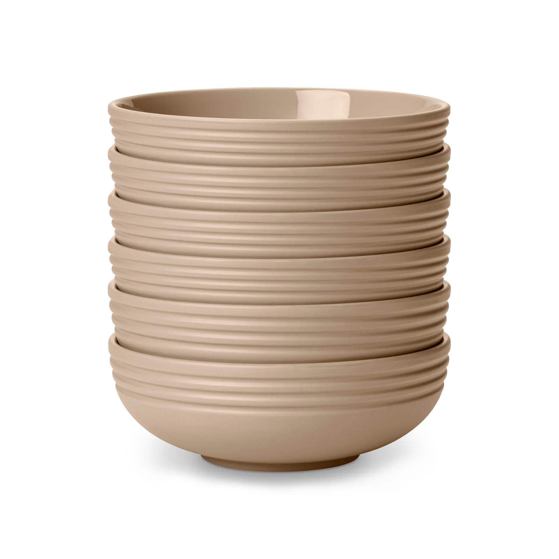 NJRD Lines skål Ø16 cm 6 stk. beige