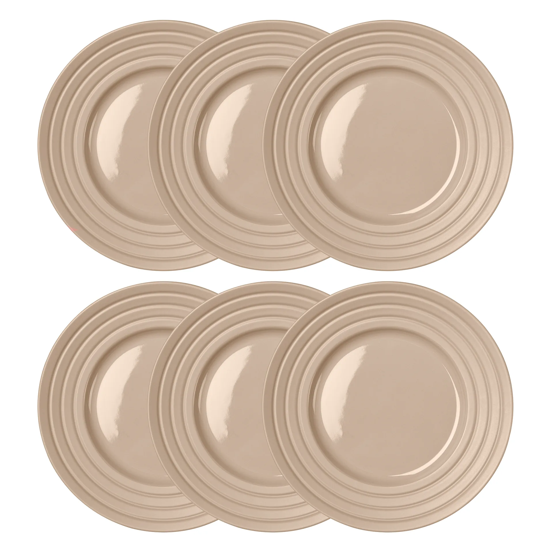 NJRD Lines tallrik &Oslash;27 cm 6-pack Beige