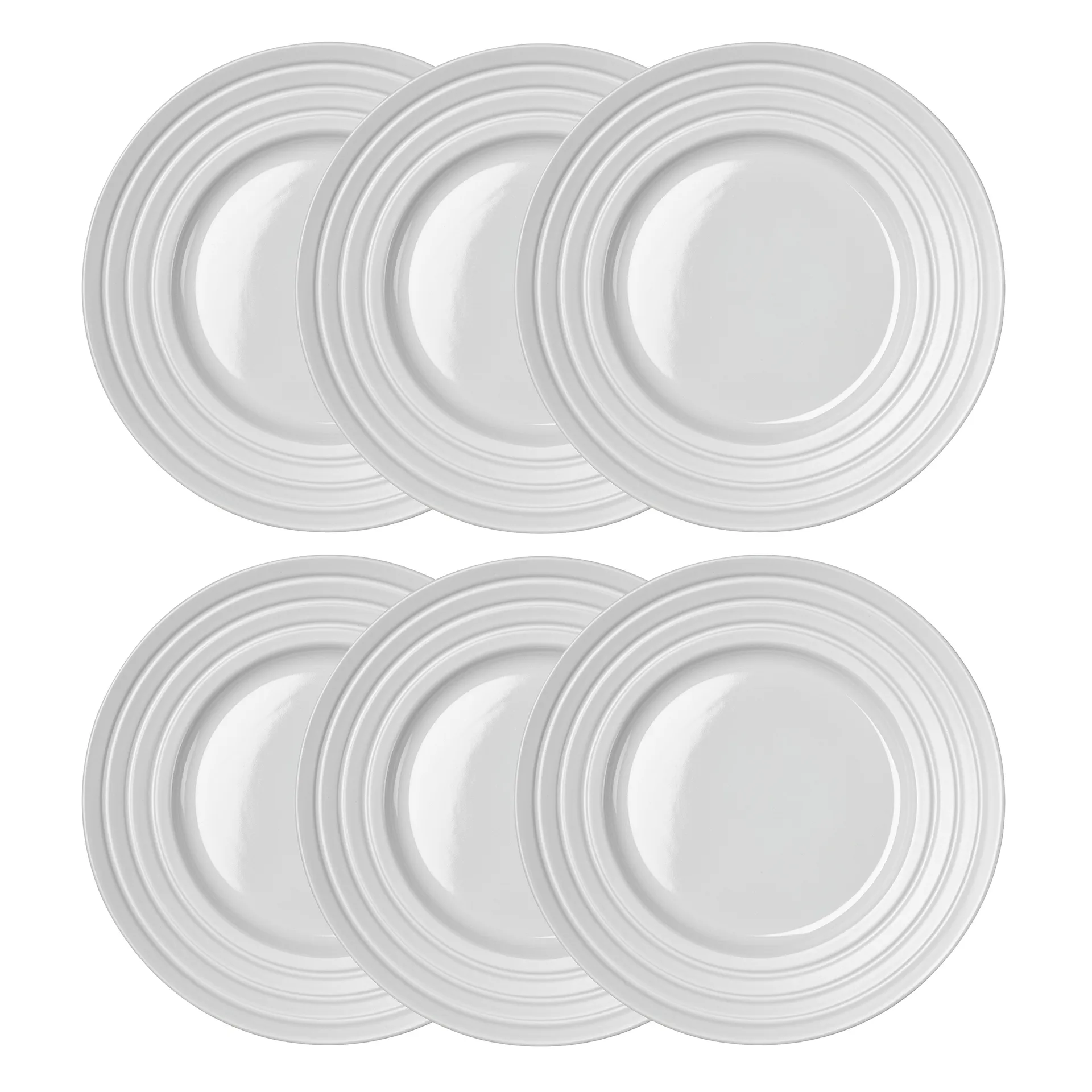 NJRD Lines tallrik &Oslash;27 cm 6-pack Vit