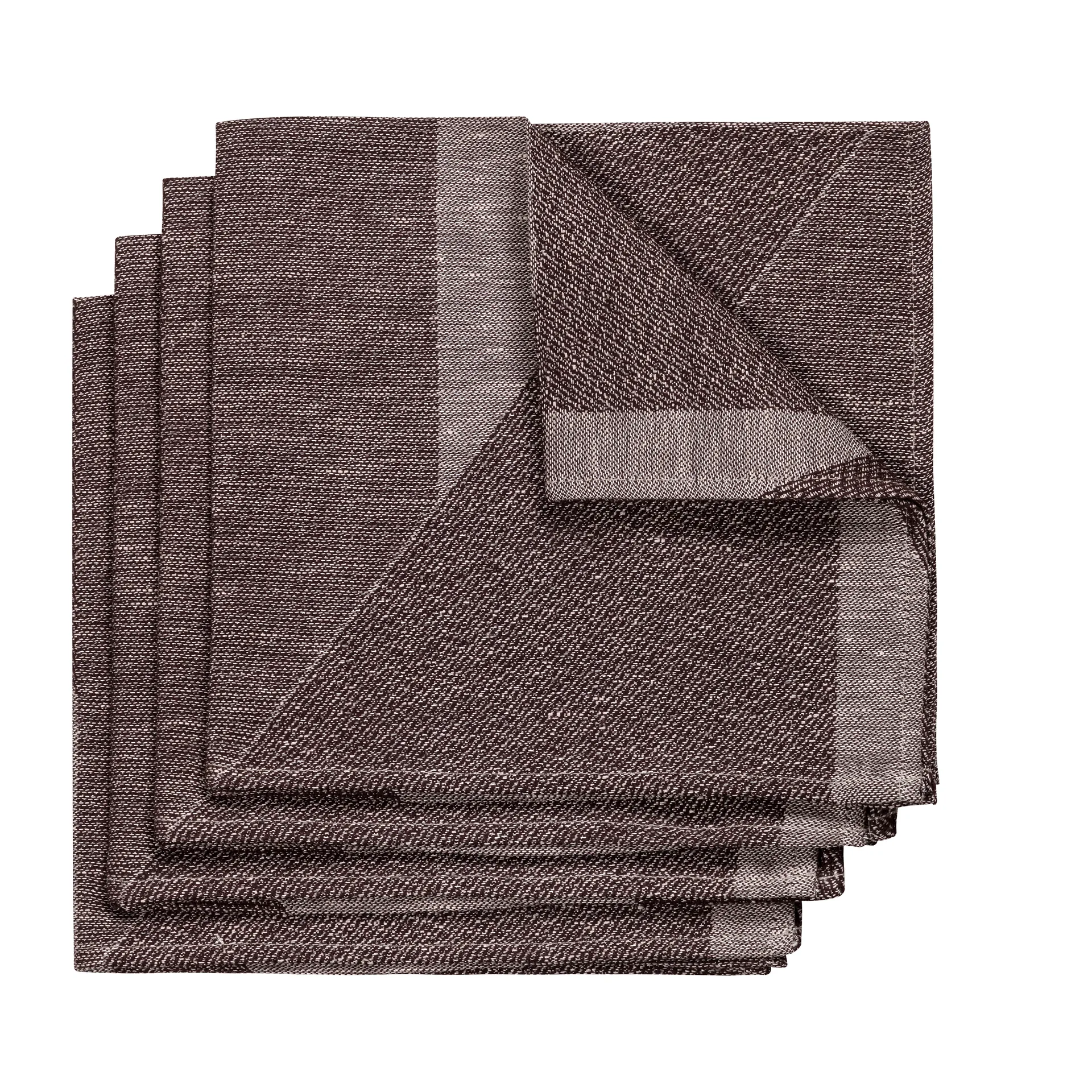NJRD Metric servietter 47x47 cm 4-pak Brun/Hvid