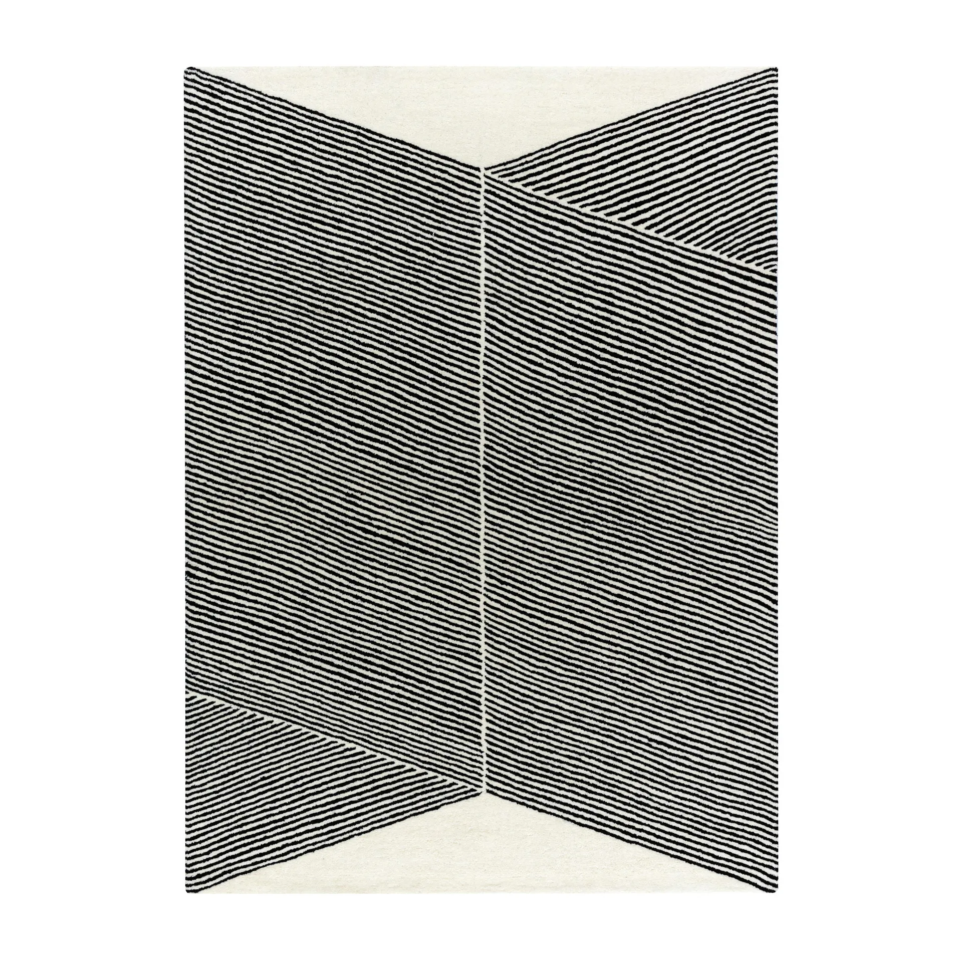 NJRD Rectangles uldtæppe naturhvid 170x240 cm