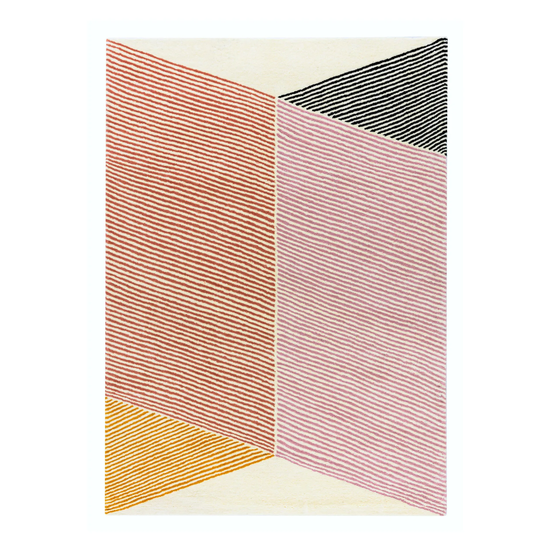 NJRD Rectangles uldtæppe pink 170x240 cm