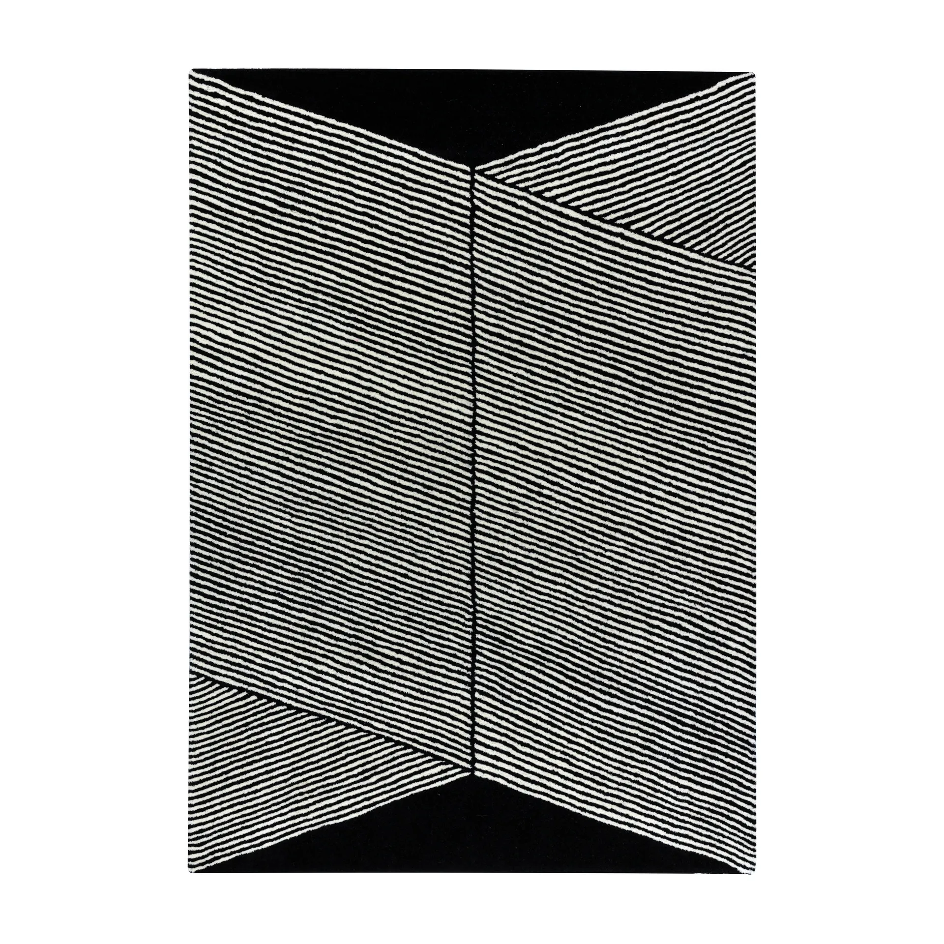 NJRD Rectangles uldtæppe sort 170x240 cm