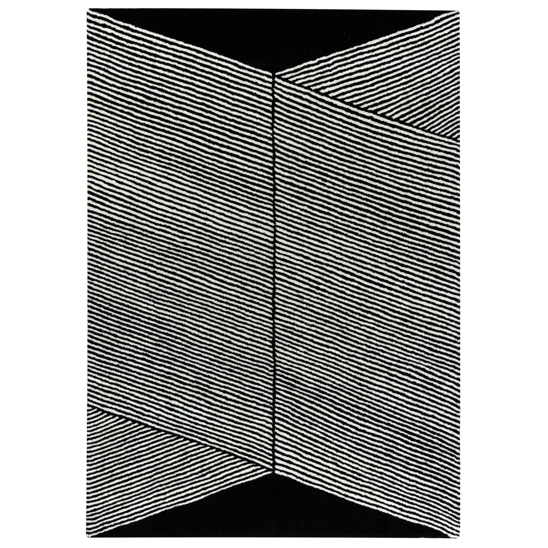 NJRD Rectangles uldtæppe sort 200x300 cm