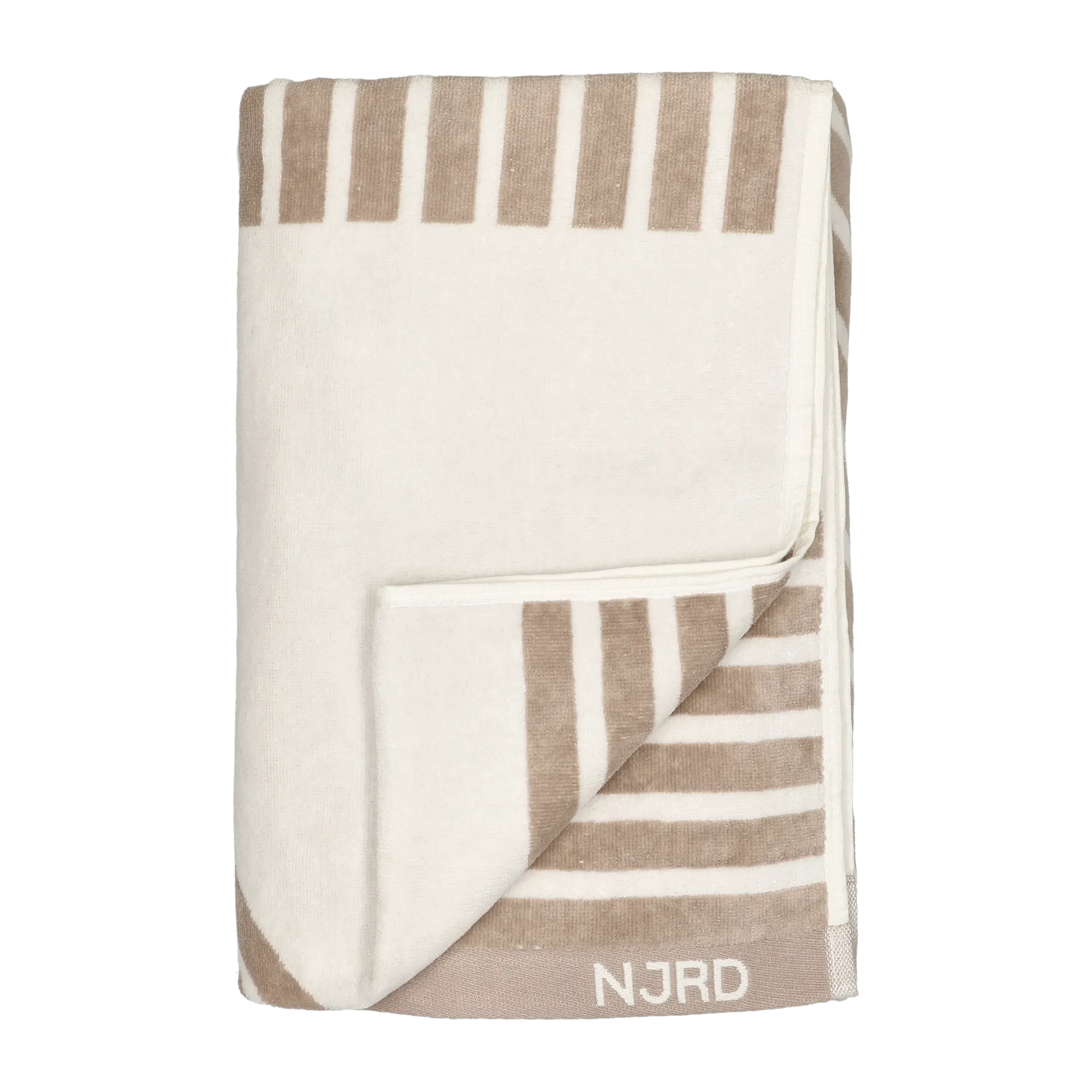 NJRD Serviette de bain rayée cm Beige
