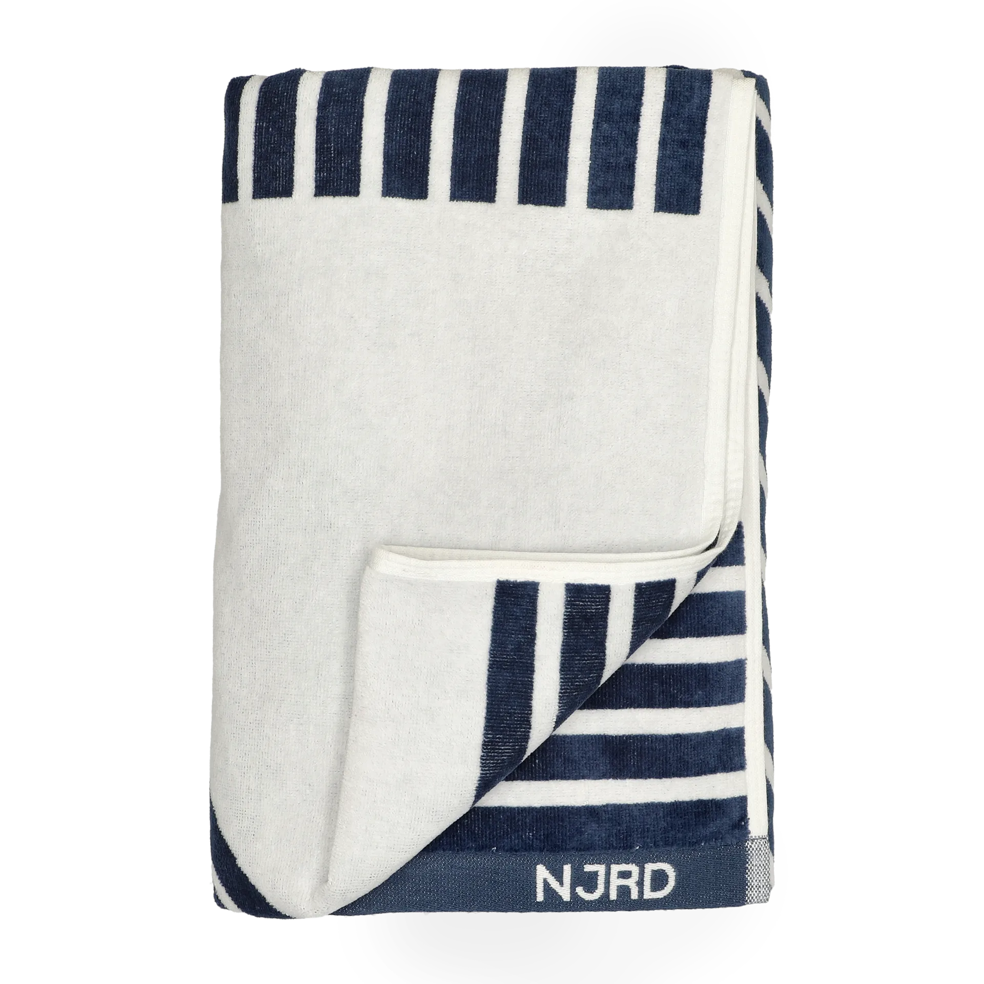 NJRD Serviette de bain rayée cm Bleu