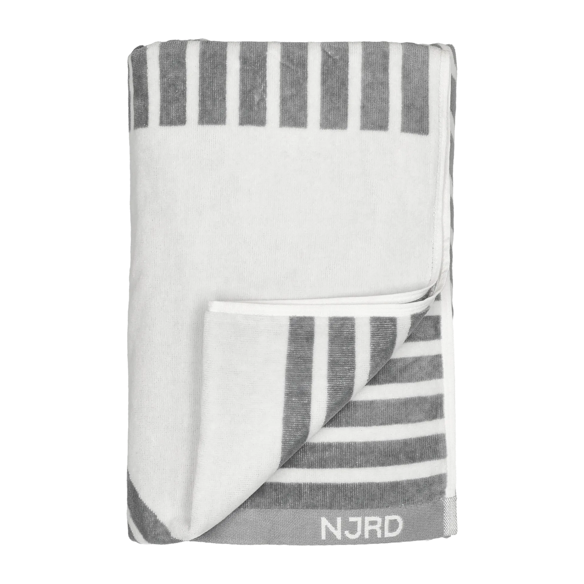 NJRD Serviette de bain rayée cm Gris