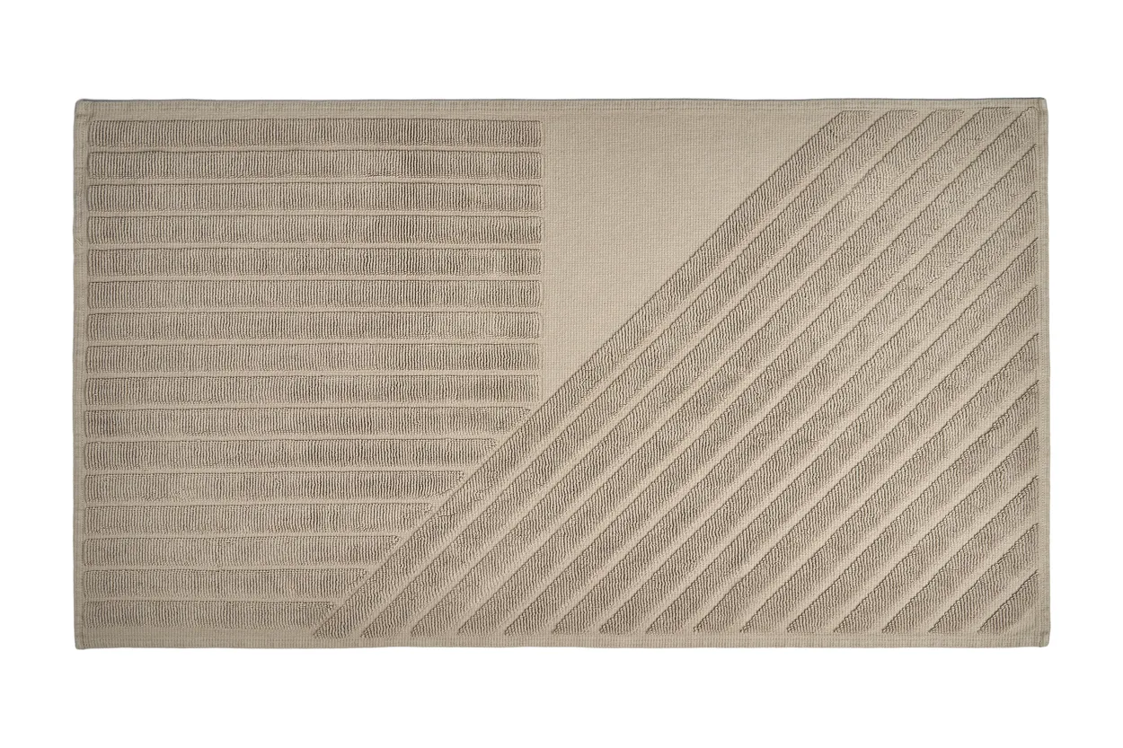 Stripes Badezimmerteppich 50 x 90 cm, Beige