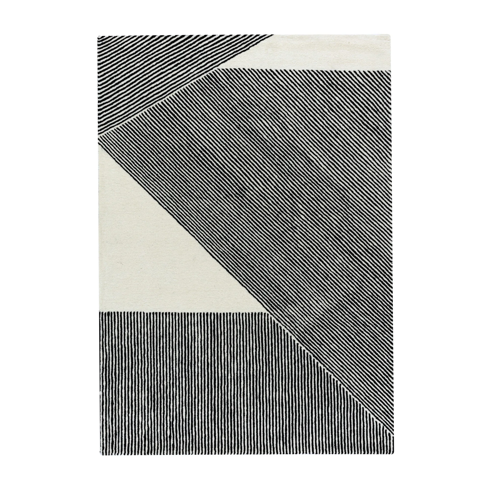 NJRD Stripes uldtæppe naturhvid 170x240 cm