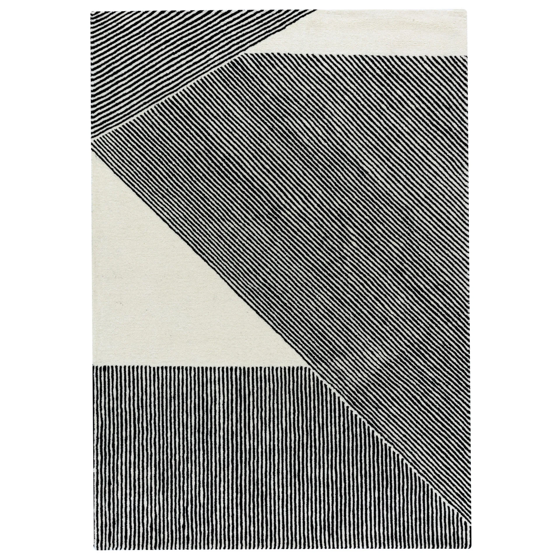 NJRD Stripes uldtæppe naturhvid 200x300 cm