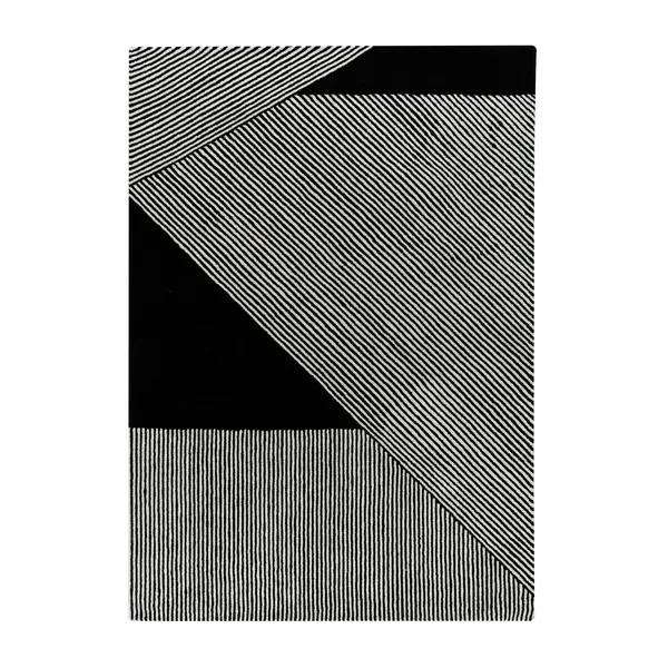 Stripes ullmatta svart, 170x240 cm