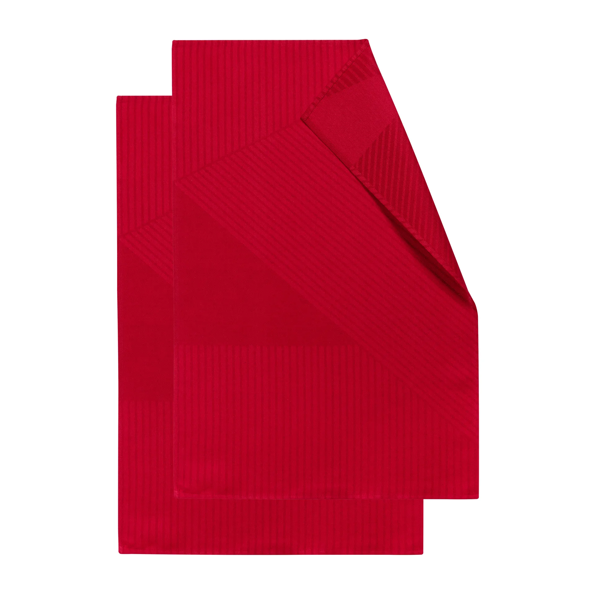 NJRD Stripes viskestykke 47x70 cm 2-pak Rød