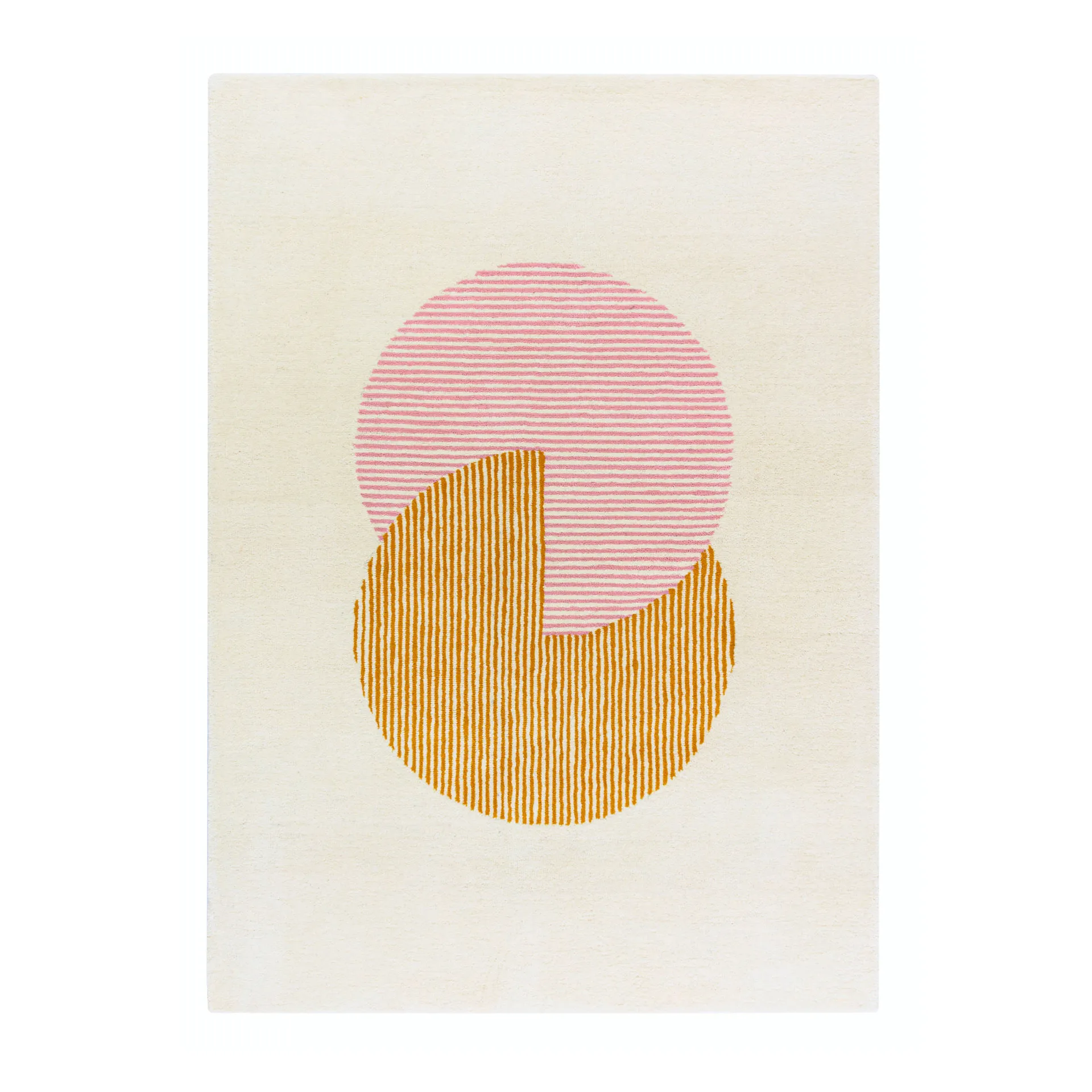NJRD Tapis en laine Circles Rose cm