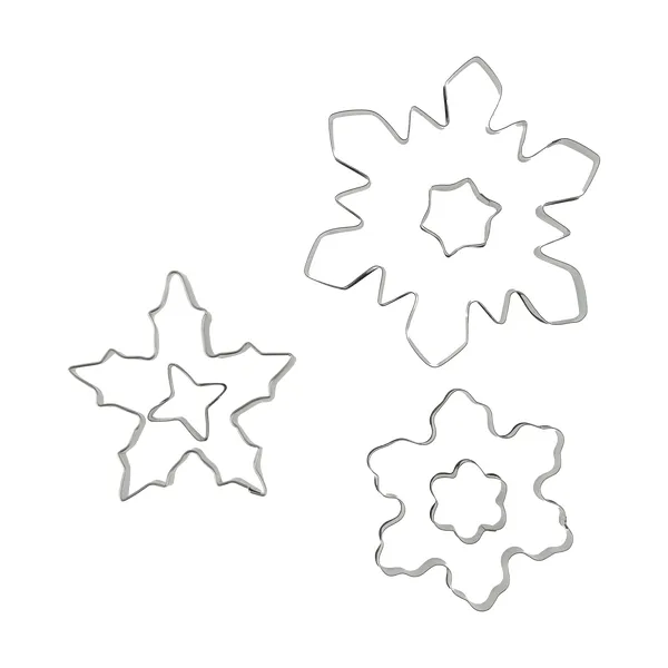 Nordwik pepparkaksform 3-delar, Snöflinga