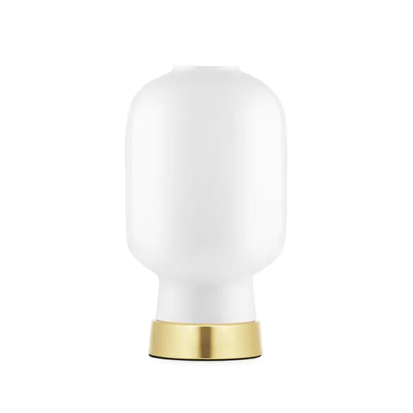 Amp bordslampa, Vit-mässing