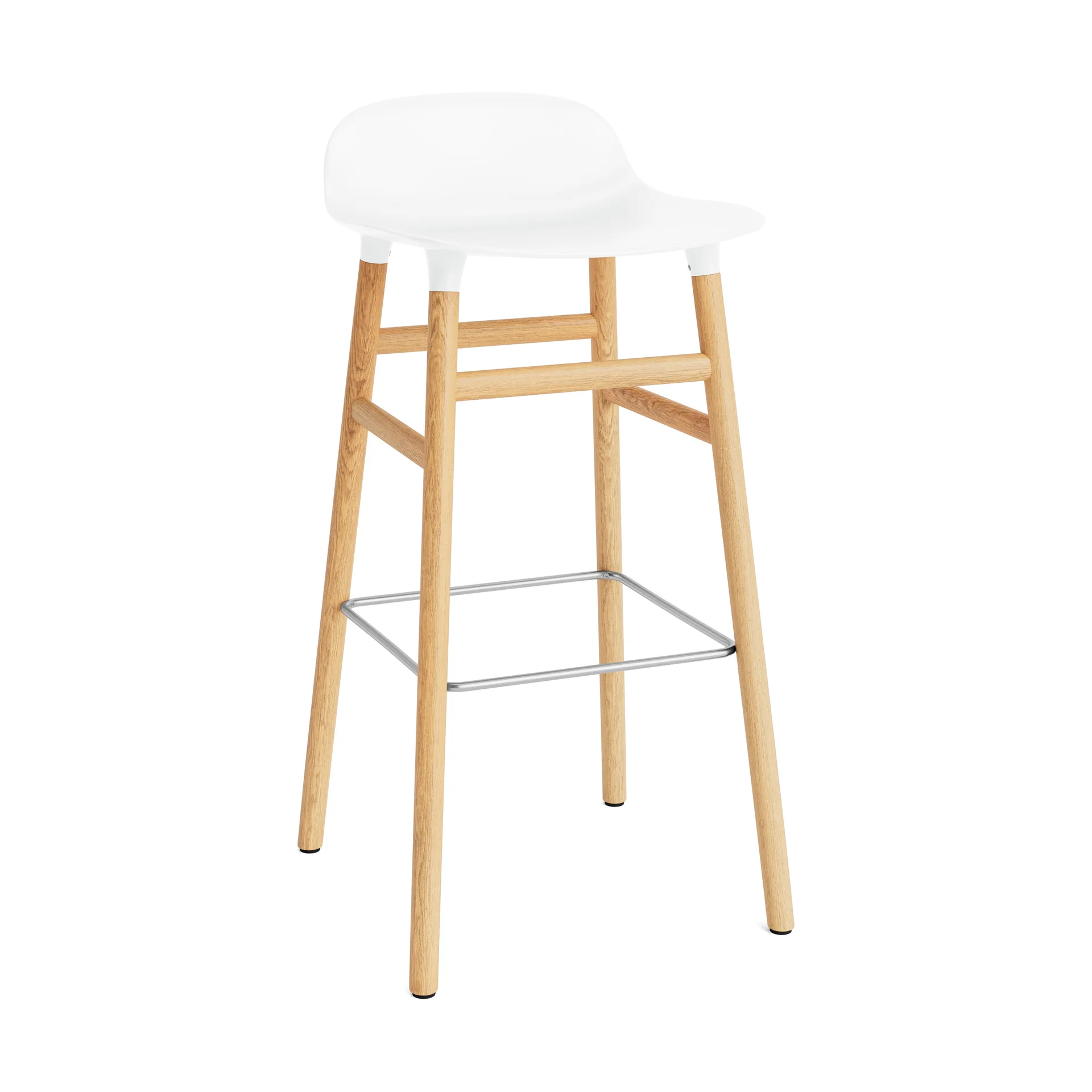 Normann Copenhagen Chaise de bar Form pieds en chêne blanc