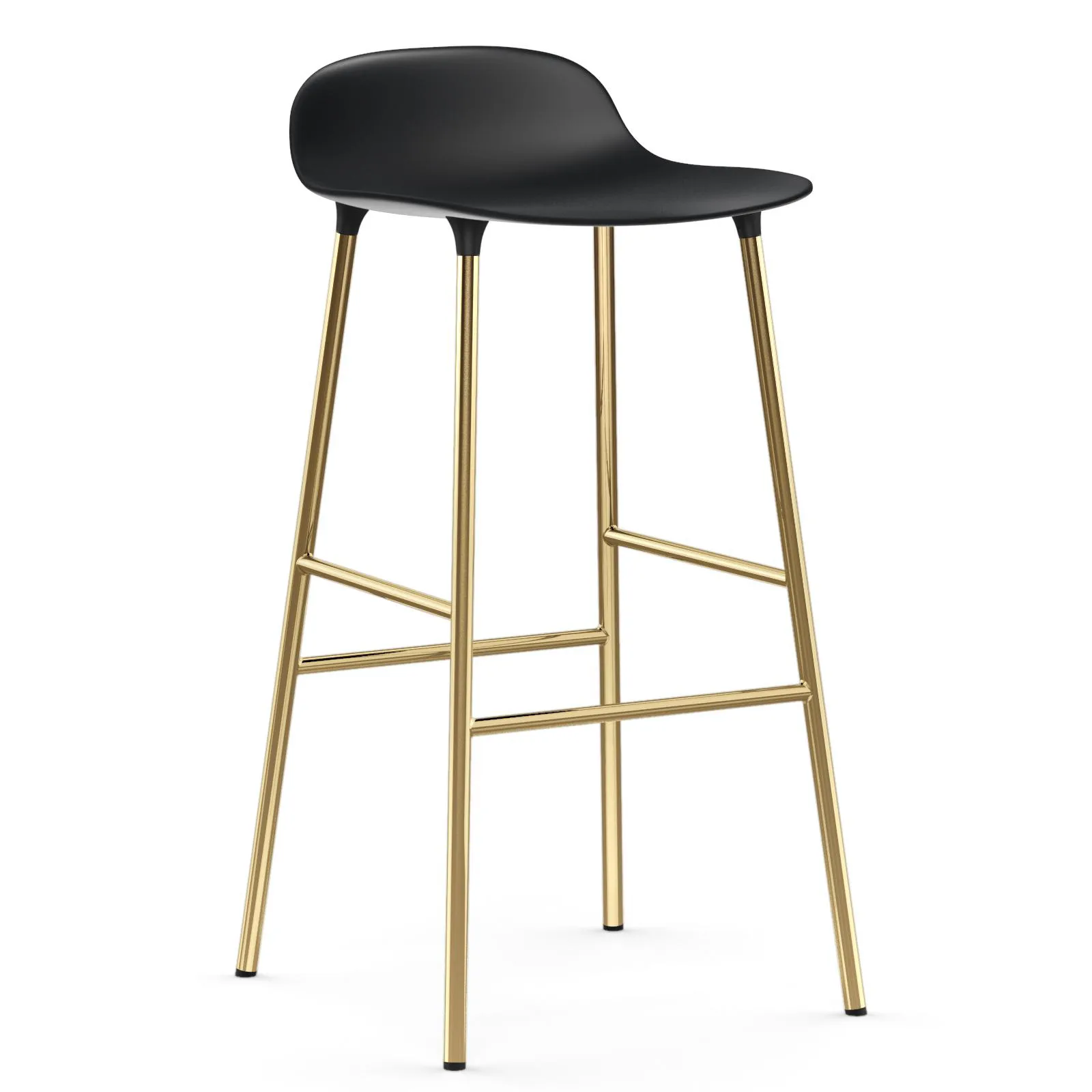 Normann Copenhagen Chaise de bar Form pieds en laiton Noir