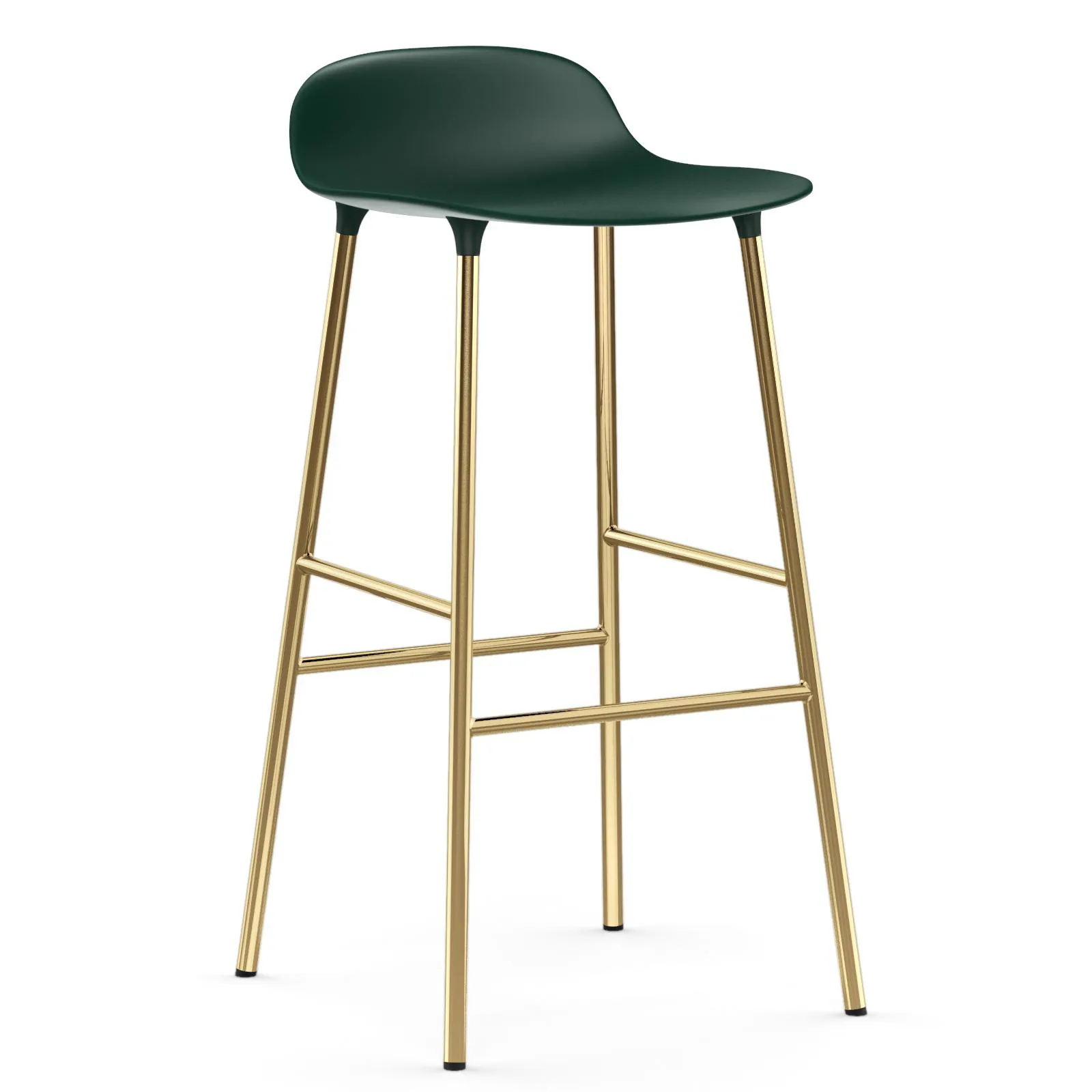 Normann Copenhagen Chaise de bar Form pieds en laiton Vert