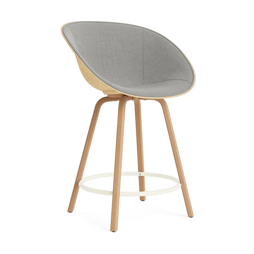Normann Copenhagen Fauteuil avec accoudoirs Mat Bar Armchair habillé sur le devant Remix 133-hemp-beech-cream steel.