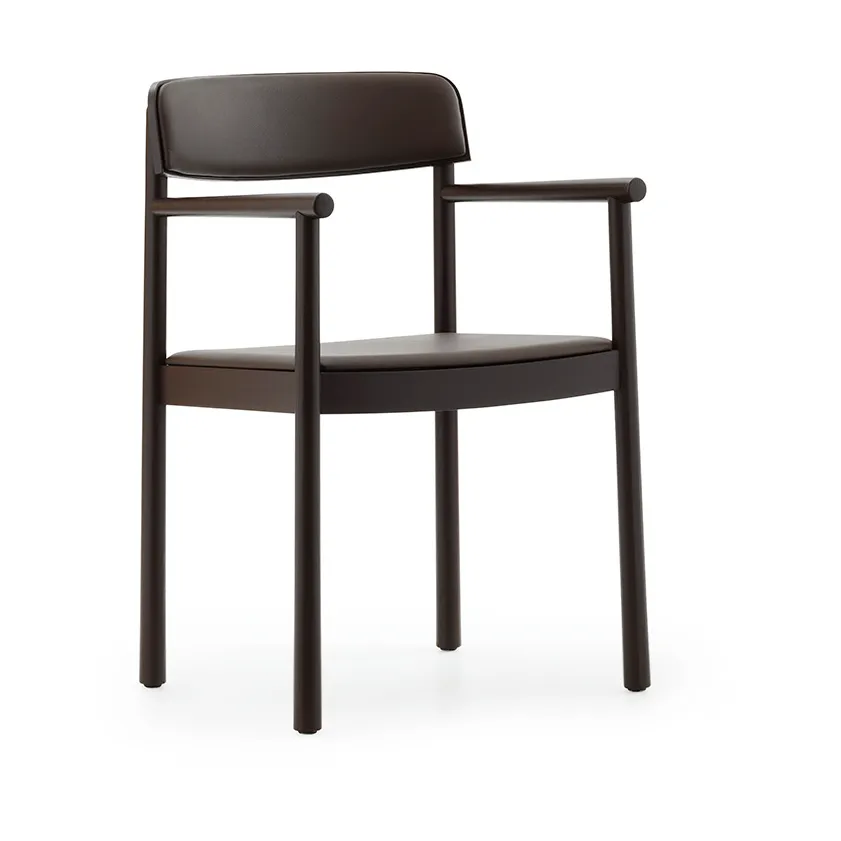 Normann Copenhagen Fauteuil Timb Brown ash-Ultra Leather Chocolate