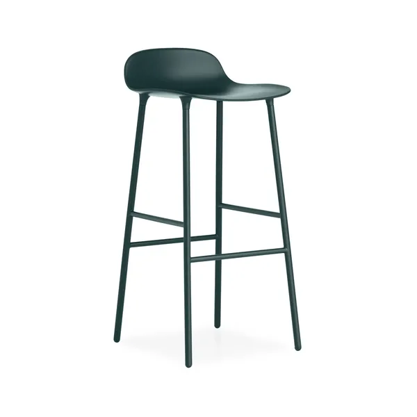 Form barstol hög, green, grönlackerad stålben