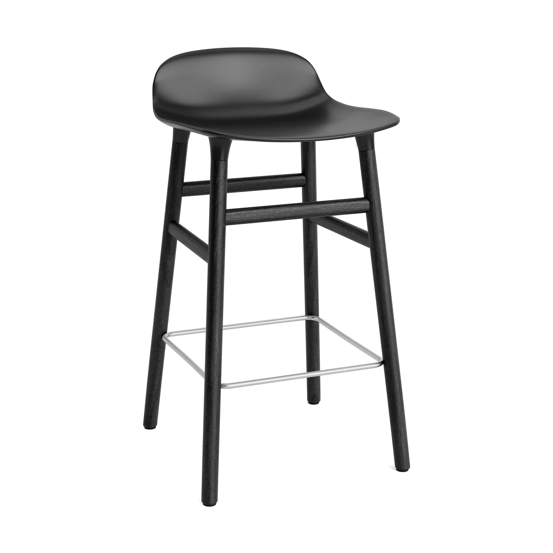 Normann Copenhagen Form Chair barstol lakerede egetræsben 65 cm sort